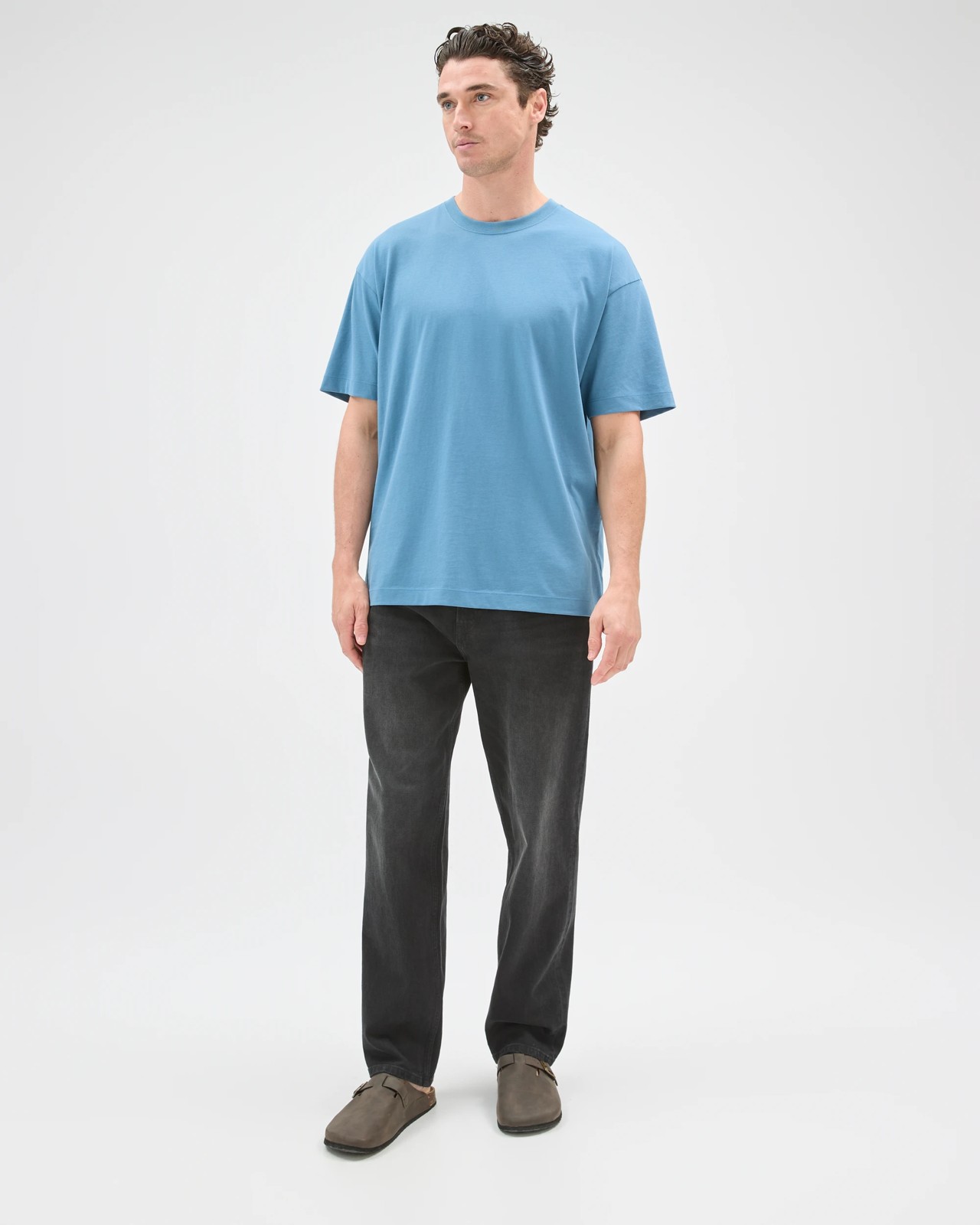 Australian Cotton Relaxed T-Shirt - Agean Blue 5 of 6