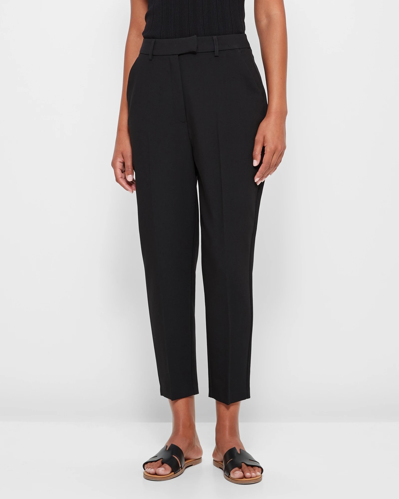 High Waist Slim Tapered Ankle Pants - Preview - Black | Target Australia