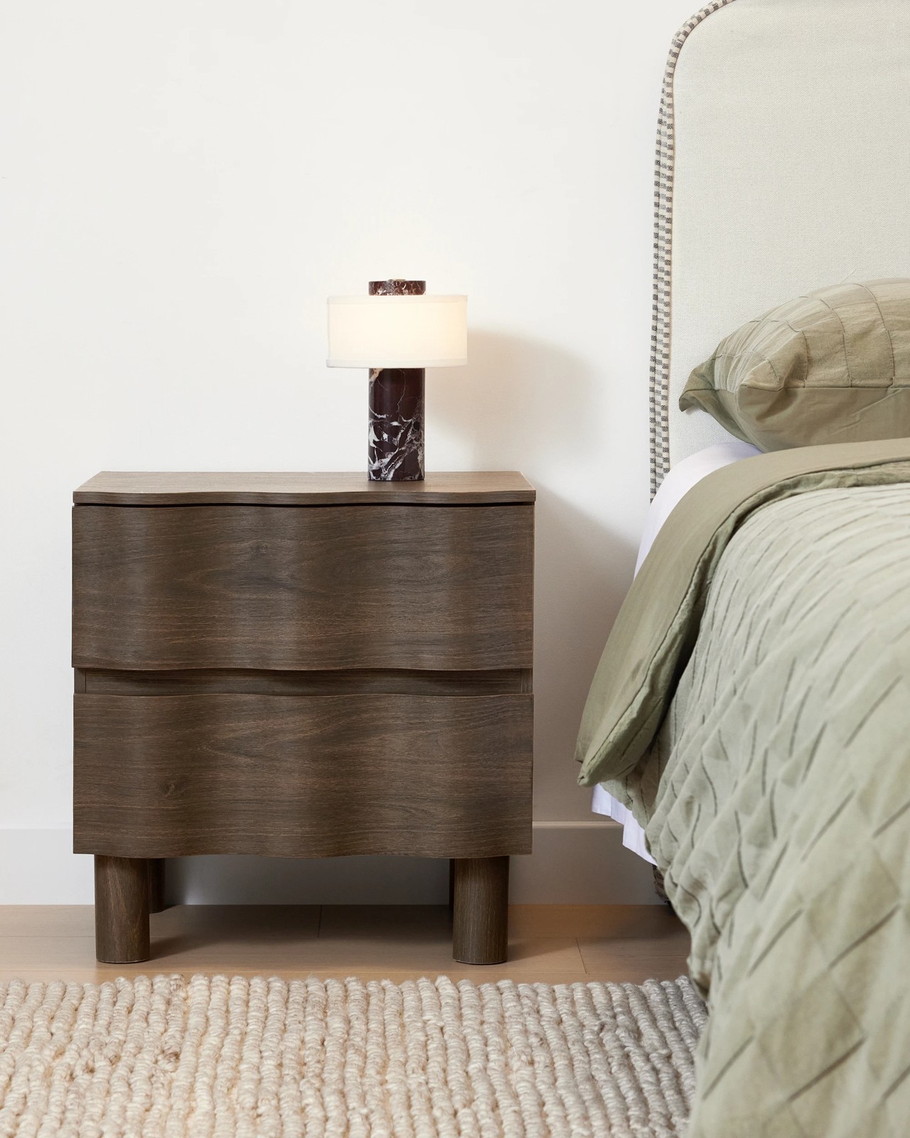 Anko Ripple 2 Drawer Bedside Table - Walnut 2 of 6