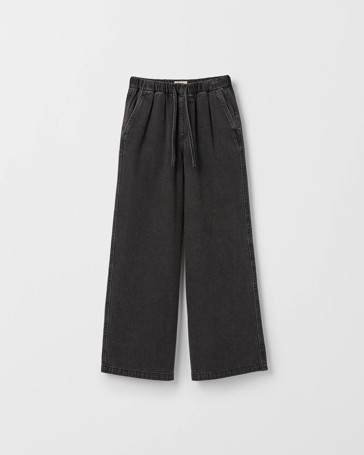 Pull On Wide Leg Denim Jeans