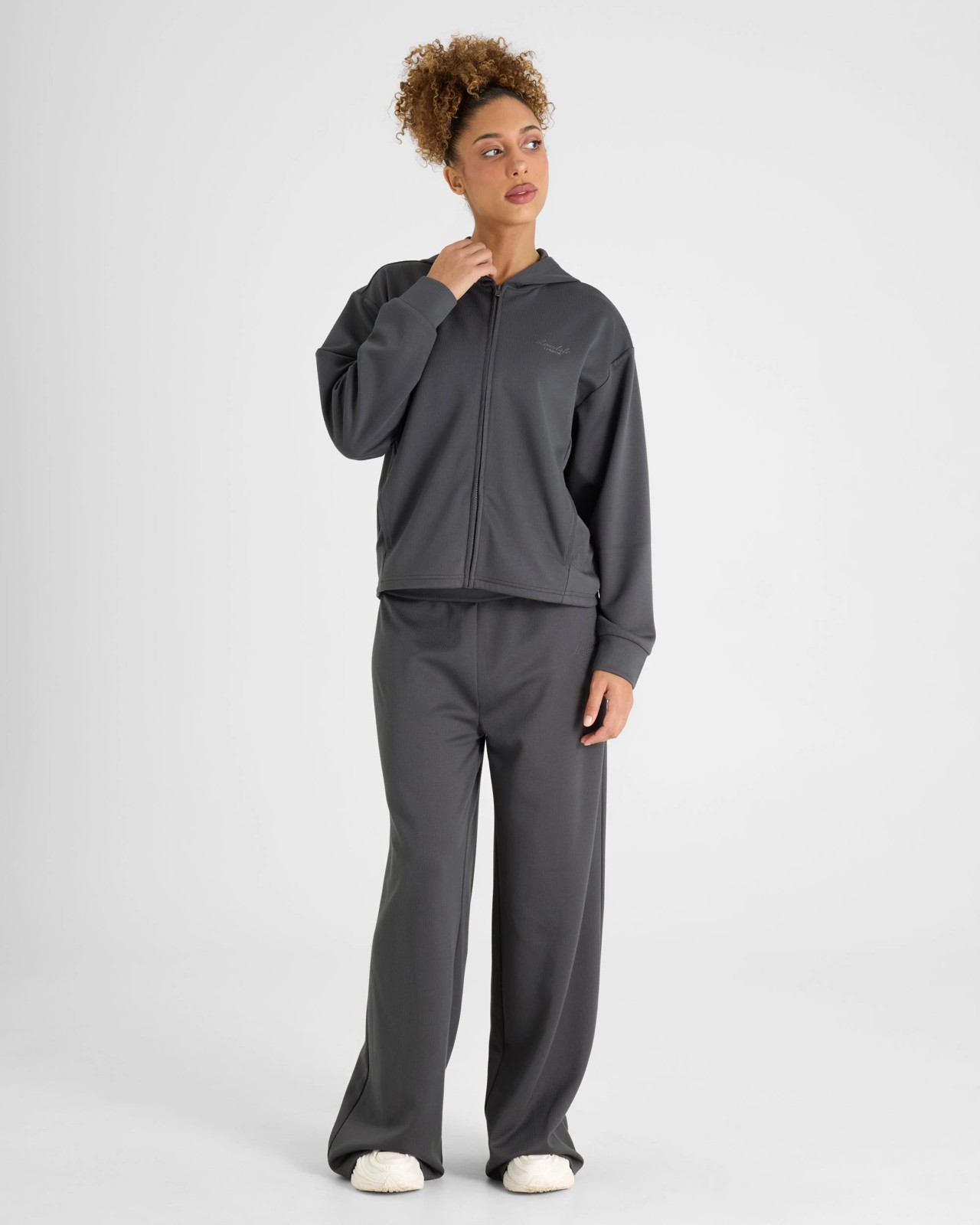 Lonsdale London Zip Through Rib Hooded Jumper - Charcoal 5 of 5