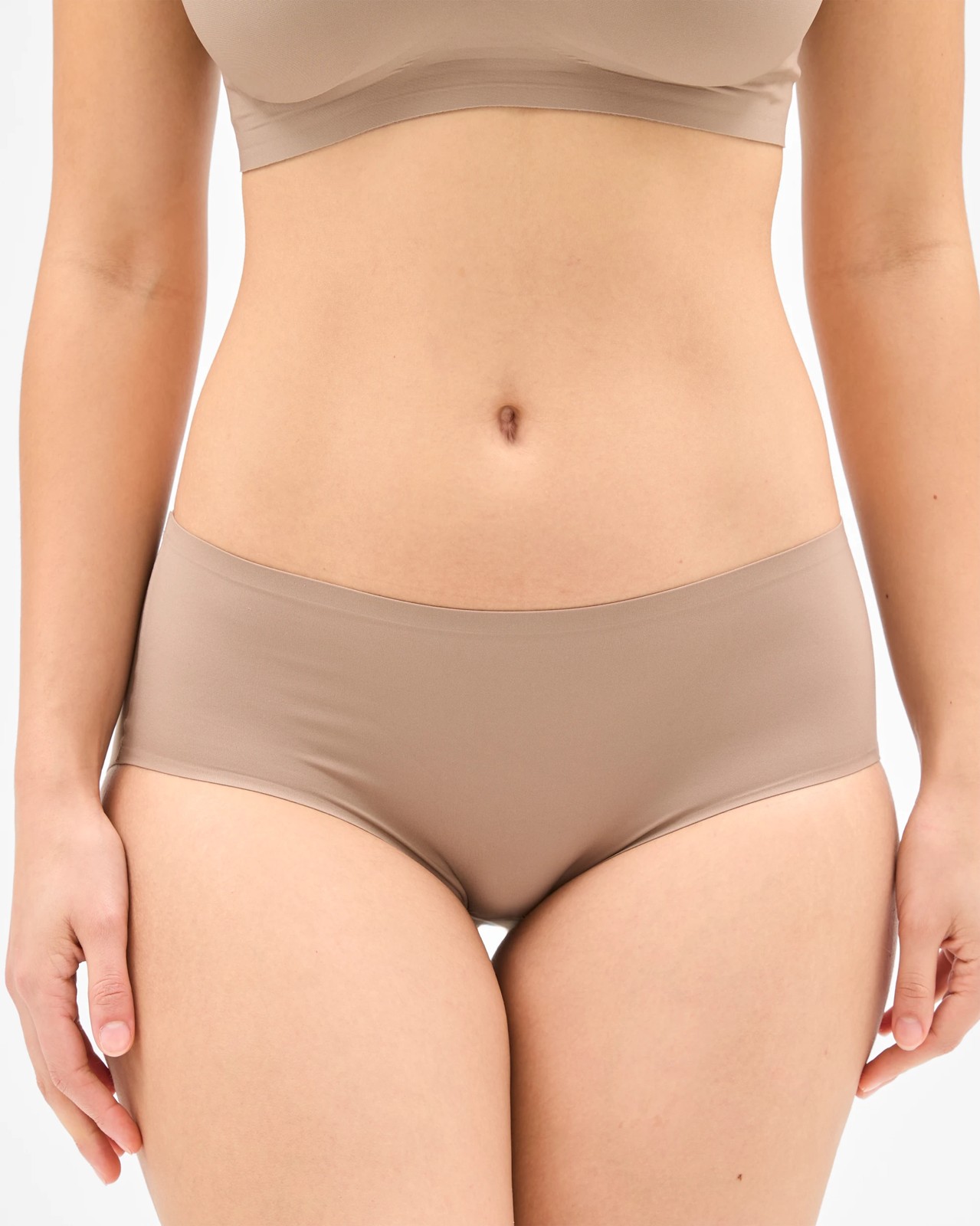 Smooth Moves 2 Pack Bonded No Show Midi Briefs - Mocha 4 of 6
