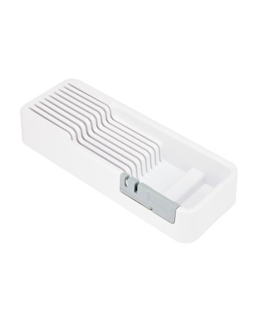 Anko In Drawer 9 Knife Organiser - White and Grey