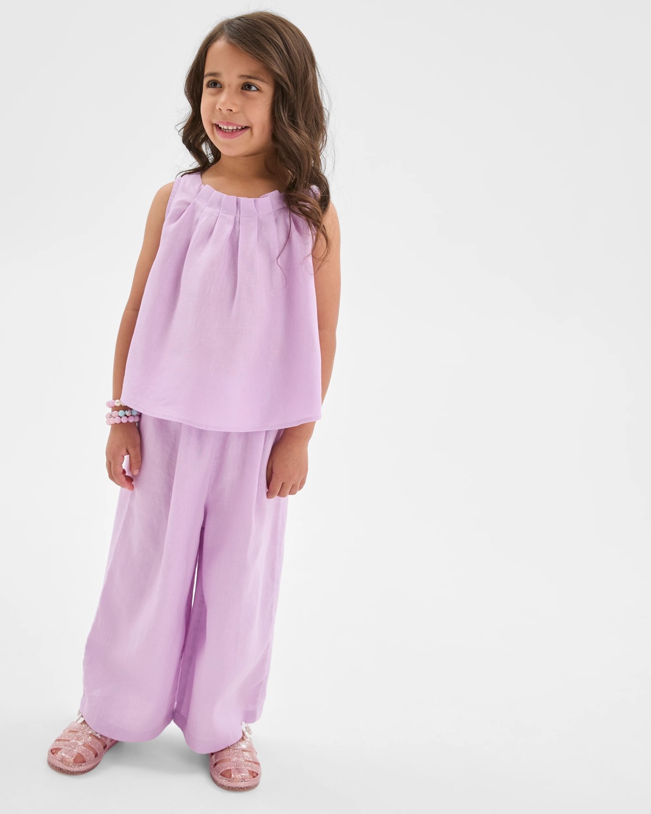 European Linen Co-ord Tank Top - Purple 2 of 6