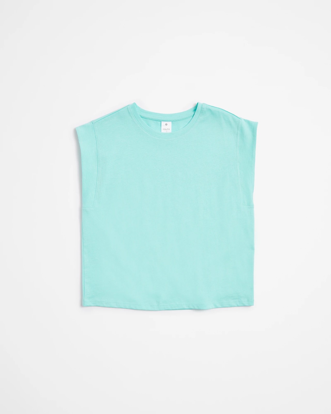 Performance Sleeveless Crop Top-Aqua Green