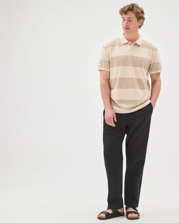 Australian Cotton Stripe Polo Top
