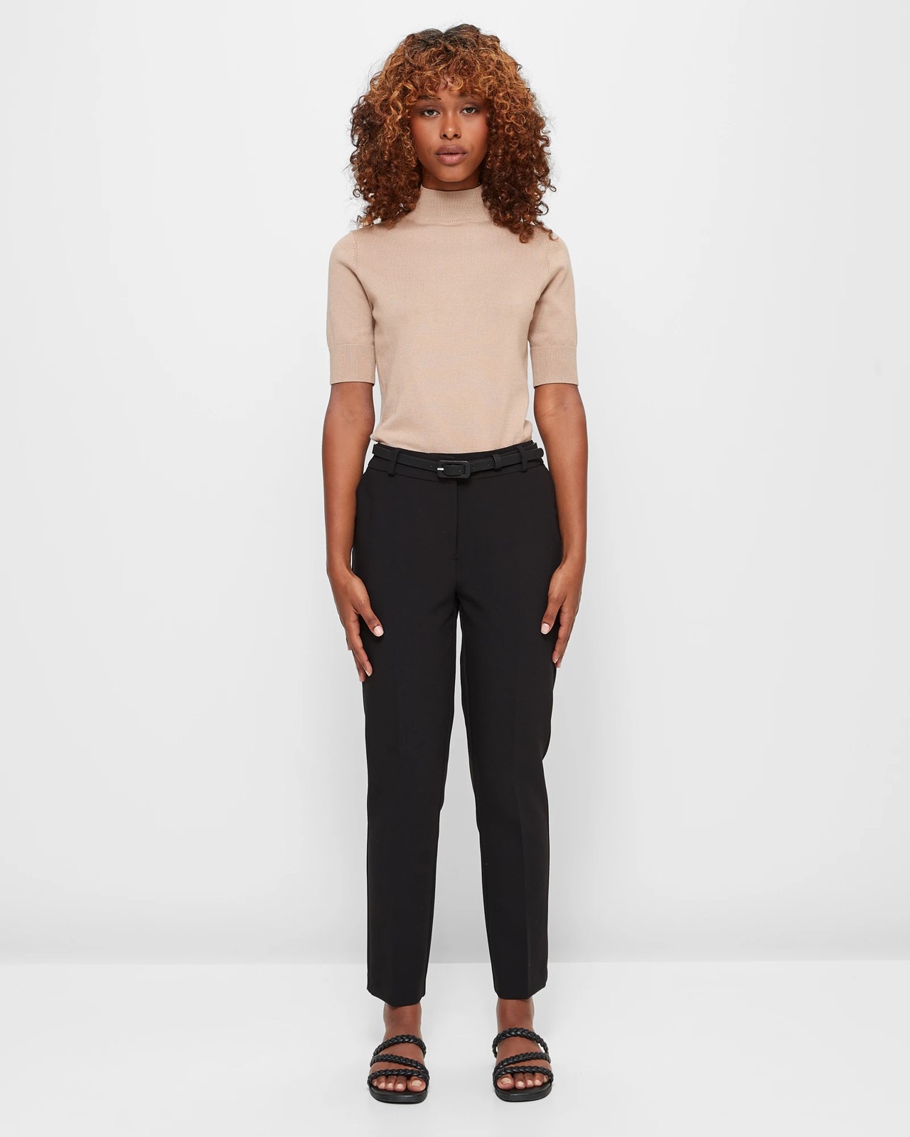 Dannii Minogue Petites Ankle Twill Work Pants with Belt