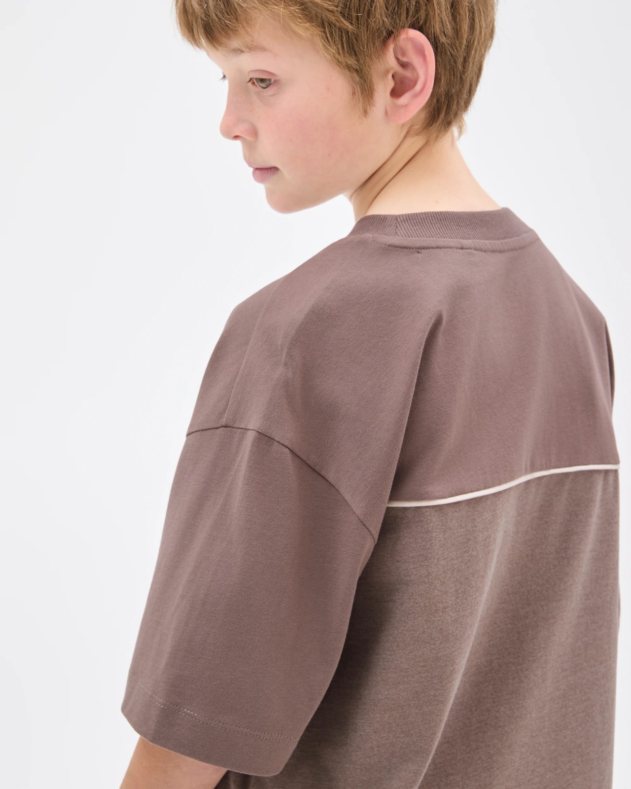 Australian Cotton Blend Oversized Embellished Sport T-Shirt - Brown 4 of 6