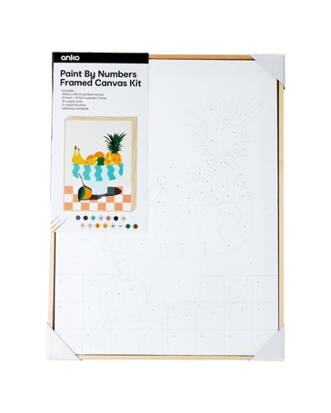 Anko Paint by Numbers Framed Canvas Kit - Fruit Bowl