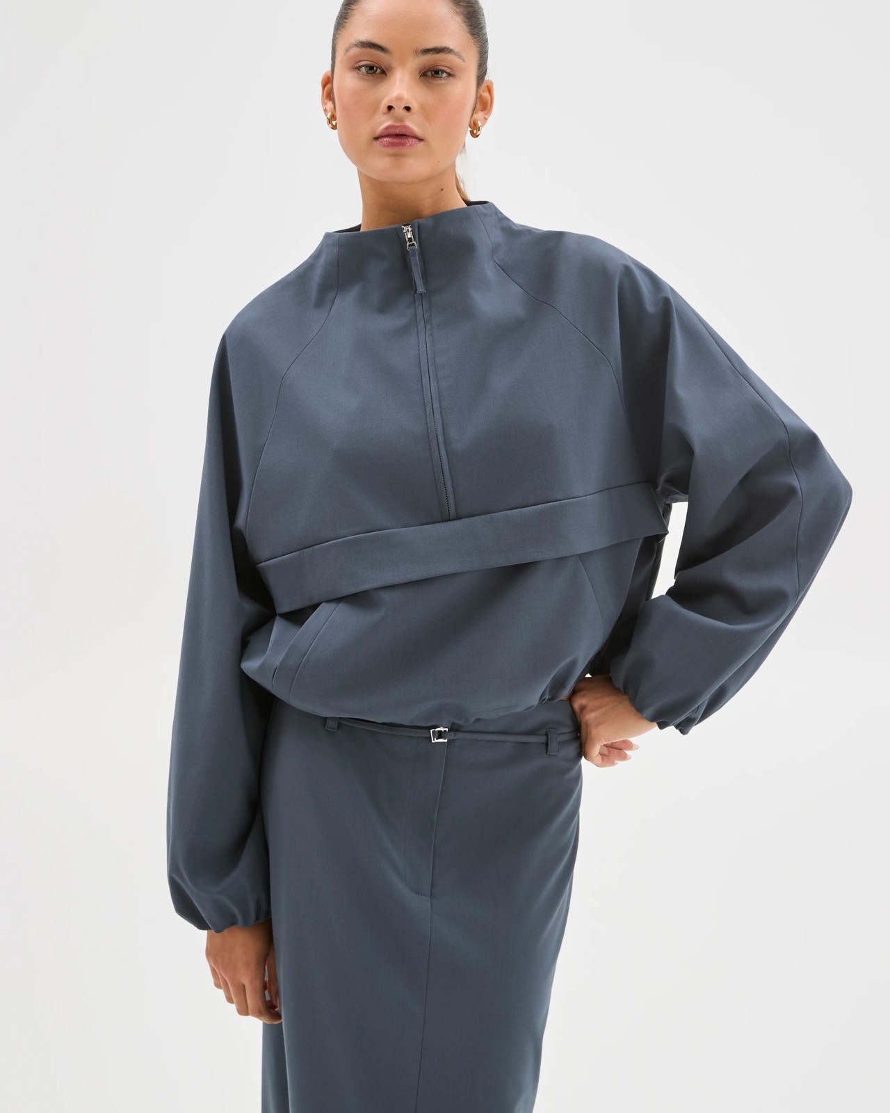 Lily Loves Column Midi Skirt - Steel Grey 3 of 6