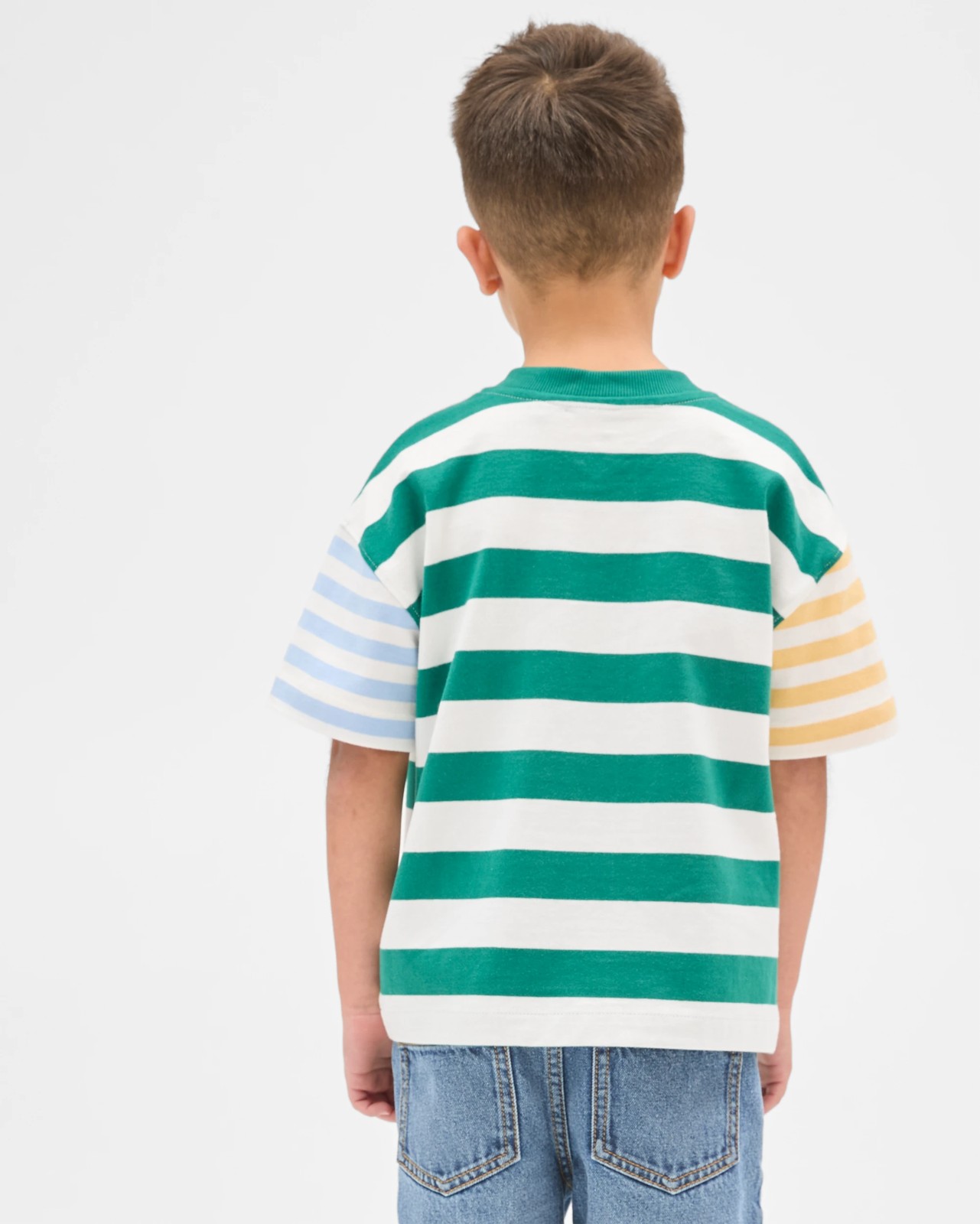 Australian Cotton Oversized V-Neck T-Shirt - Green 3 of 5