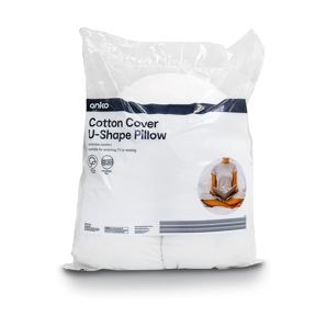 Cotton Cover U-Shape Pillow, white - Anko