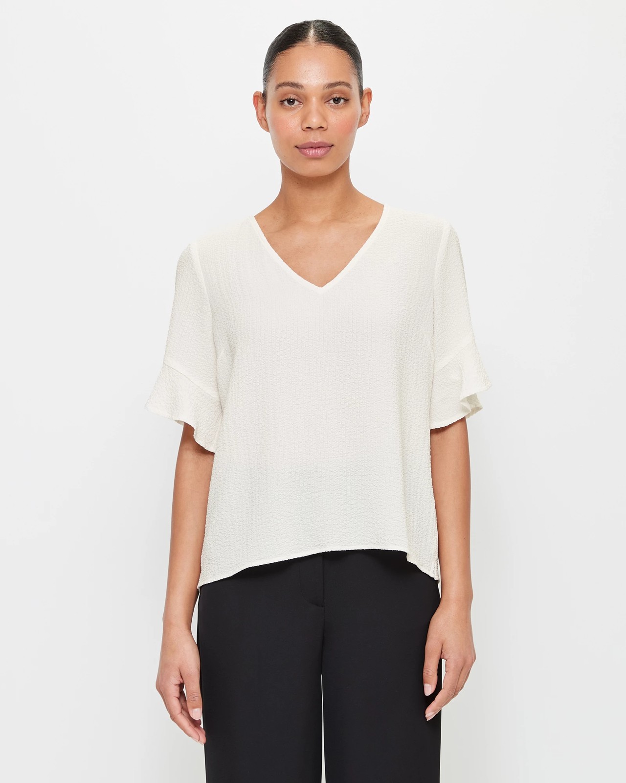 Queenie Woven V-Neck Shell Top - Preview | Target Australia