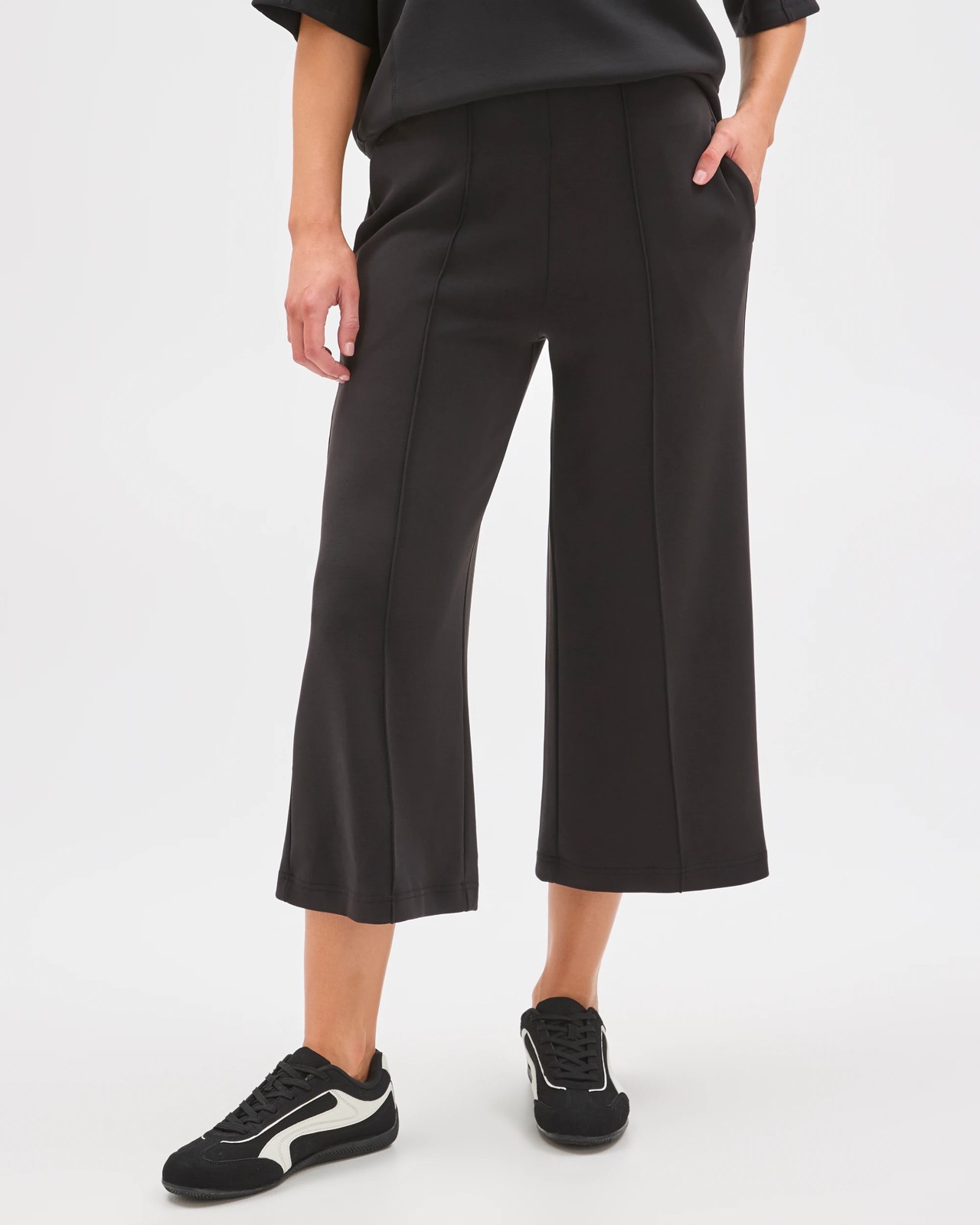 Active Summer Movement Yoga Culotte Pants - Black 5 of 5