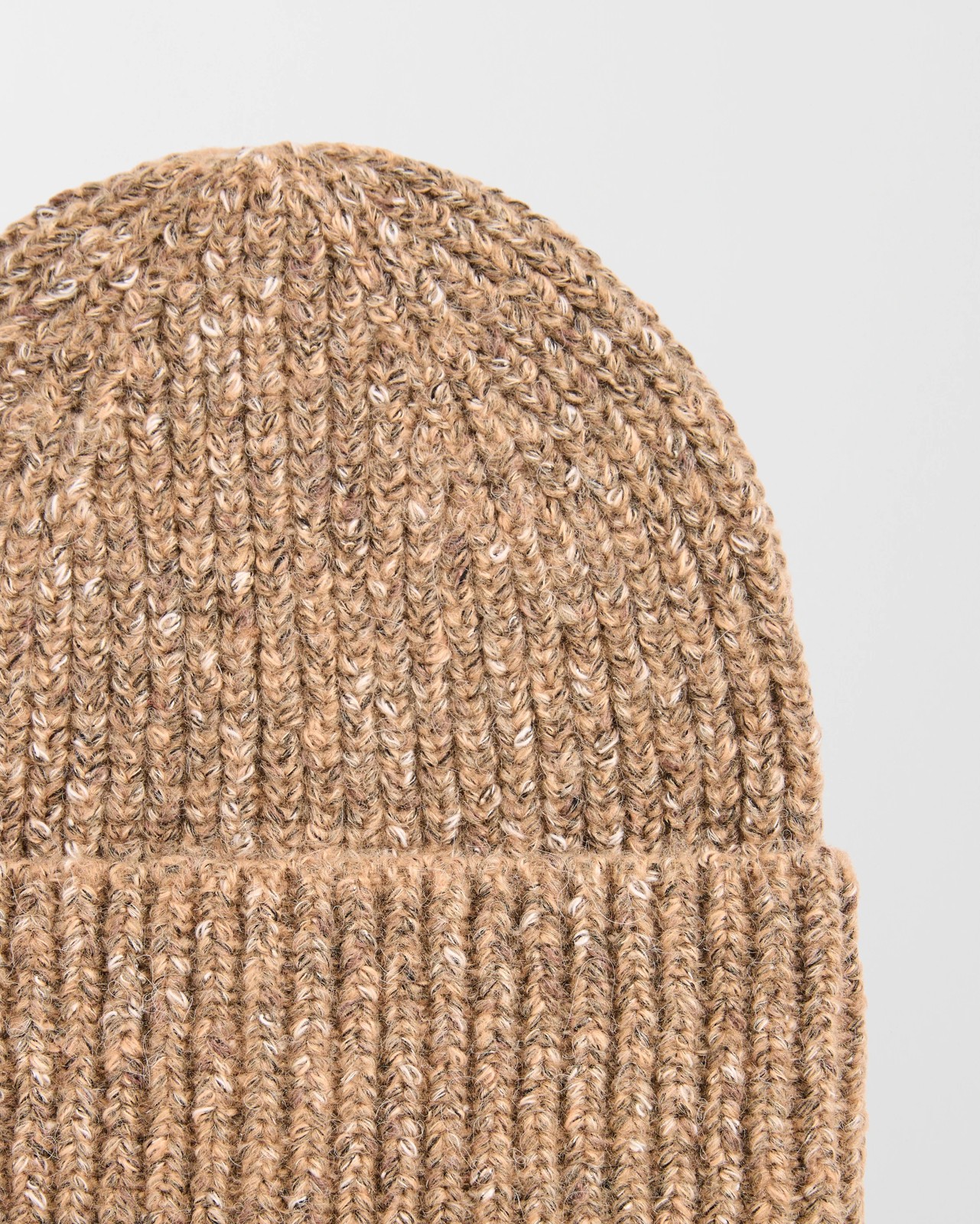 Chunky Fleck Knit Beanie - Natural 2 of 2