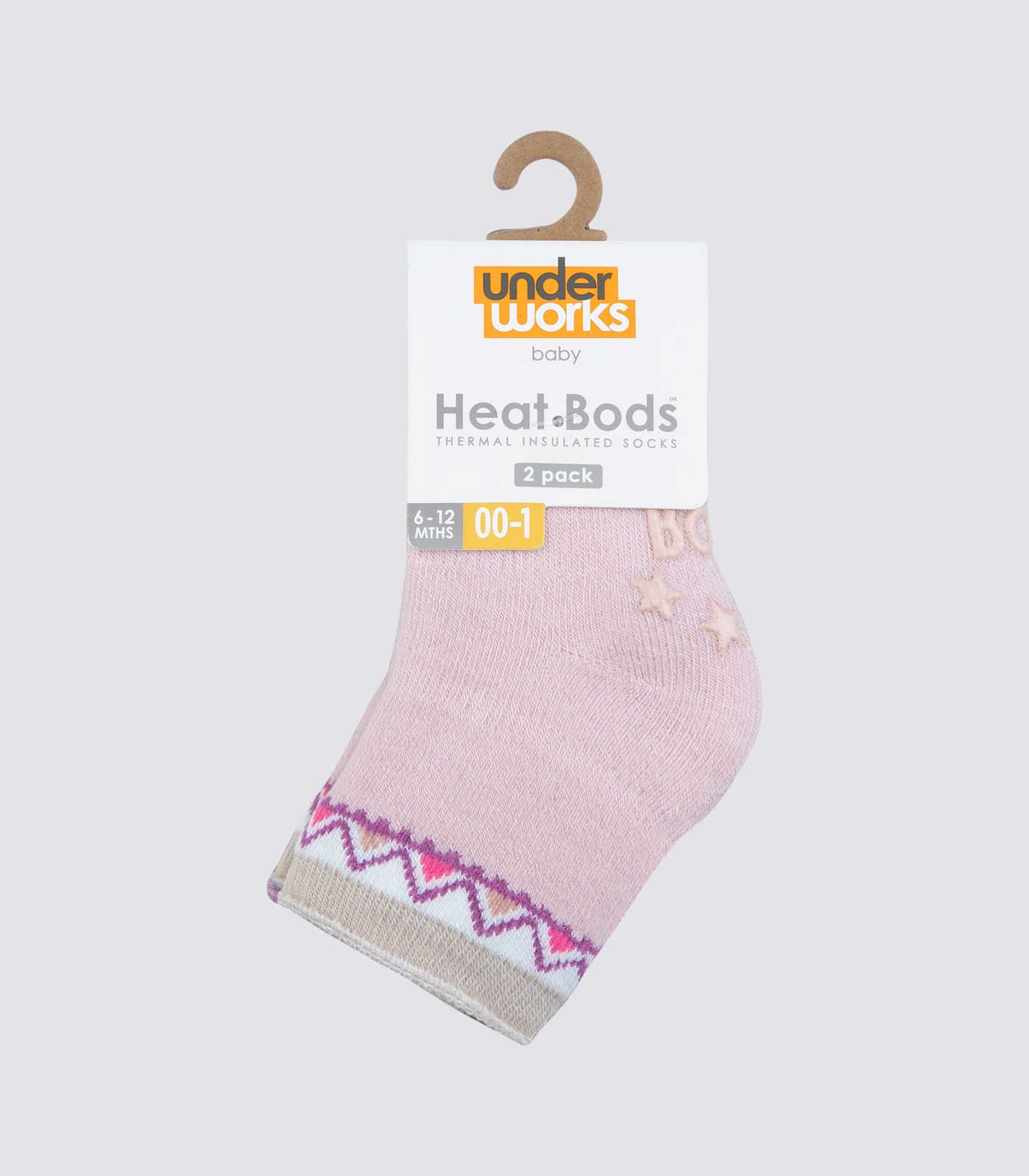 Underworks Baby Socks 2 Pack - Pink