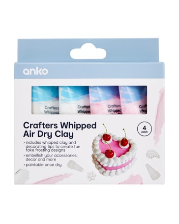 Anko 4 Pack Crafters Whipped Air Dry Clay