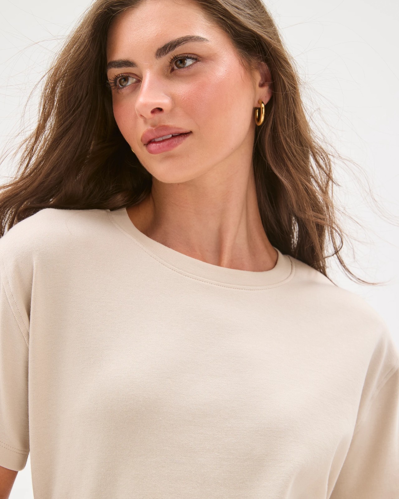 Petites Side Gather T-Shirt - Pumice 3 of 5
