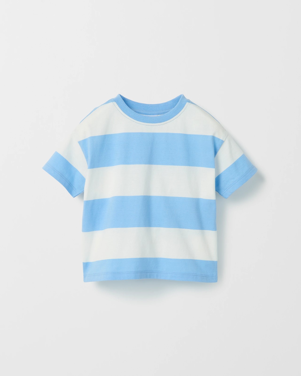 Baby Organic Cotton Oversized Print T-Shirt - Blue Stripe Dellarobia 4 of 5
