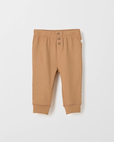 Baby Organic Cotton Buttoned Rib Leggings