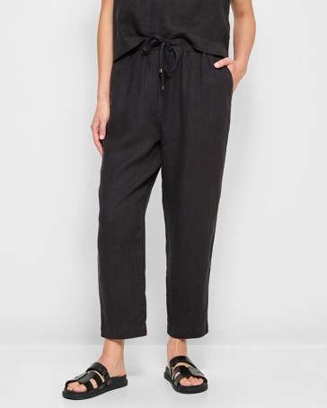 European Linen Tapered Pants