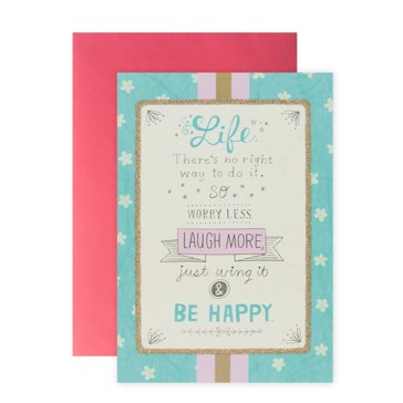 Connections from Hallmark Birthday Card - Worry Less, Laugh More