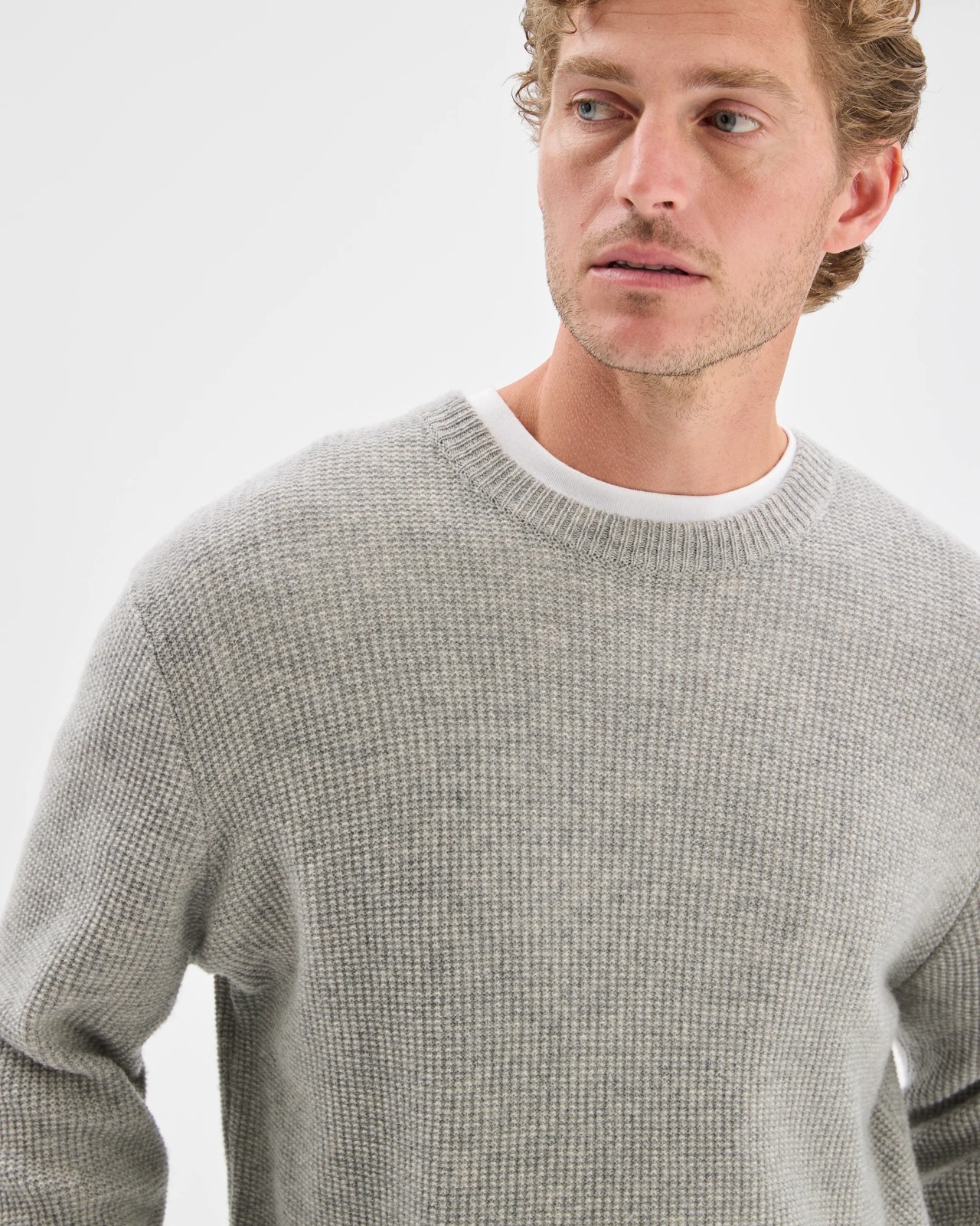 Lambswool Long Sleeve Crew Neck Knit Jumper - Grey Marle 6 of 6