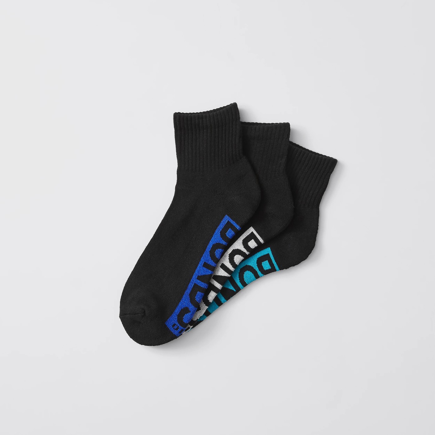 Bonds 3 Pack Cushioned Quarter Crew Sport Socks - Black 2 of 2