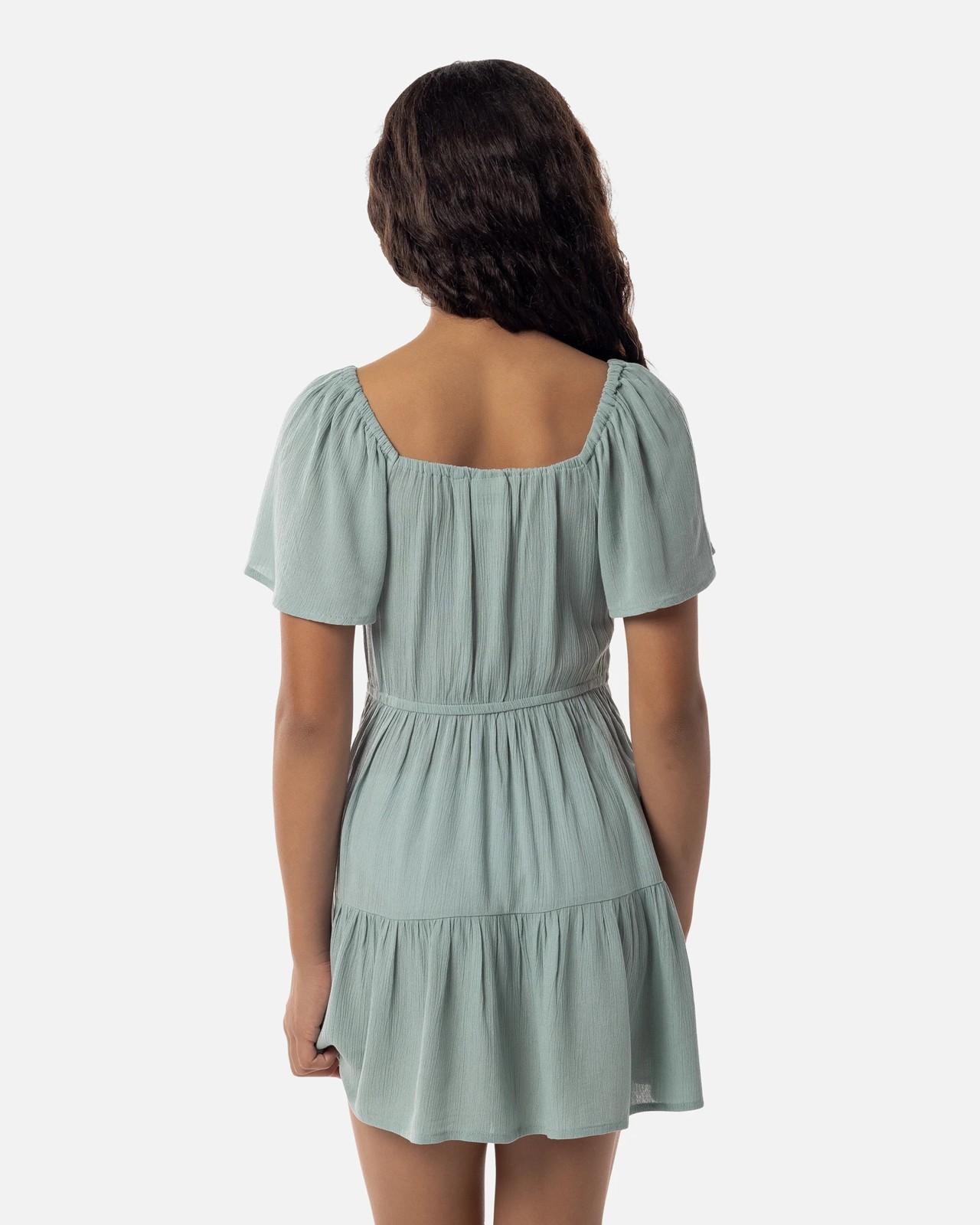 Piping Hot Shirred Flutter Sleeve Dress 4 of 4