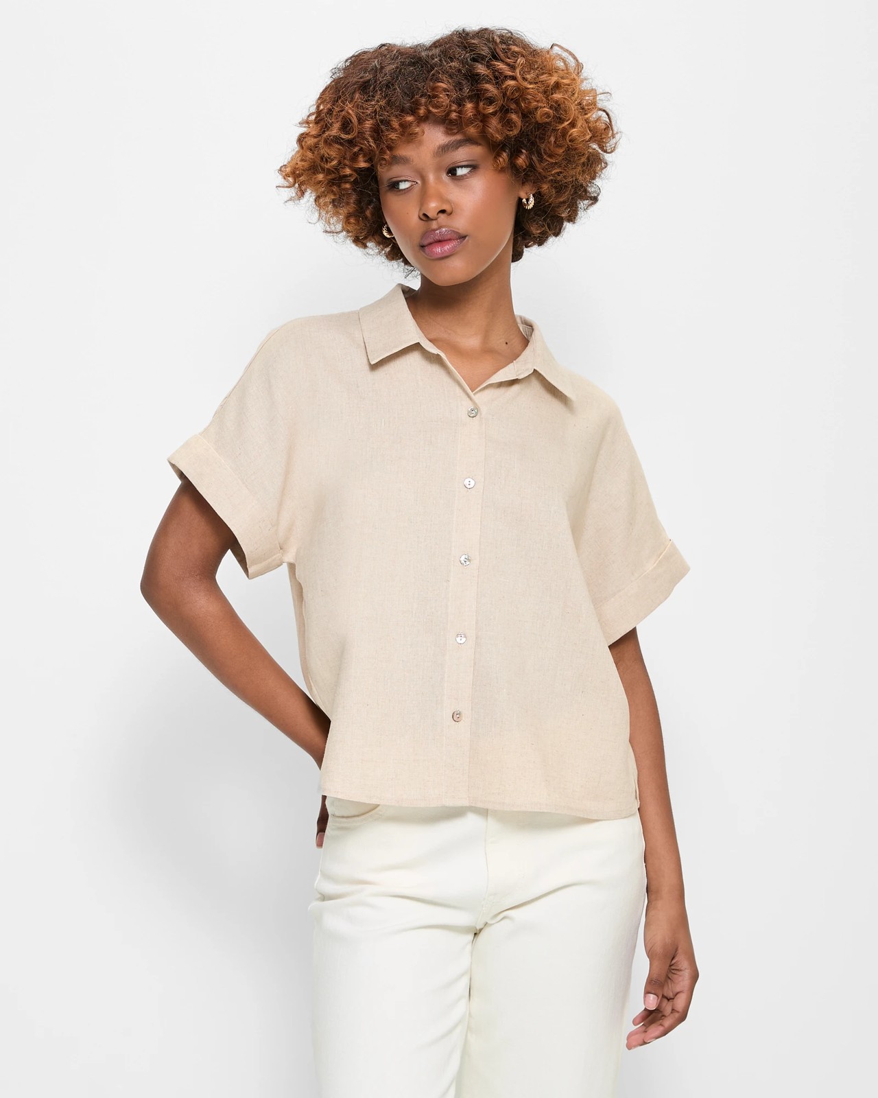 Petite linen shirt best sale