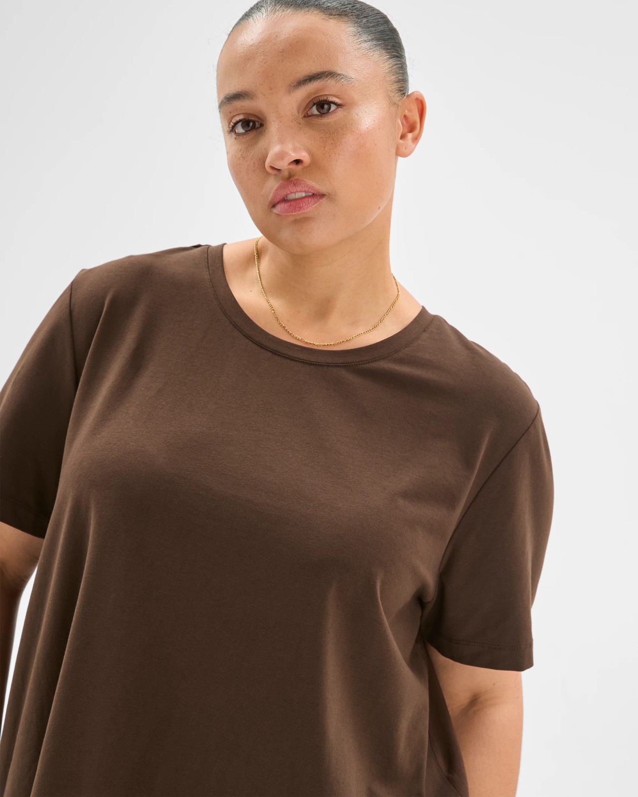 Plus Size Short Sleeve Knit Woven Top 5 of 5