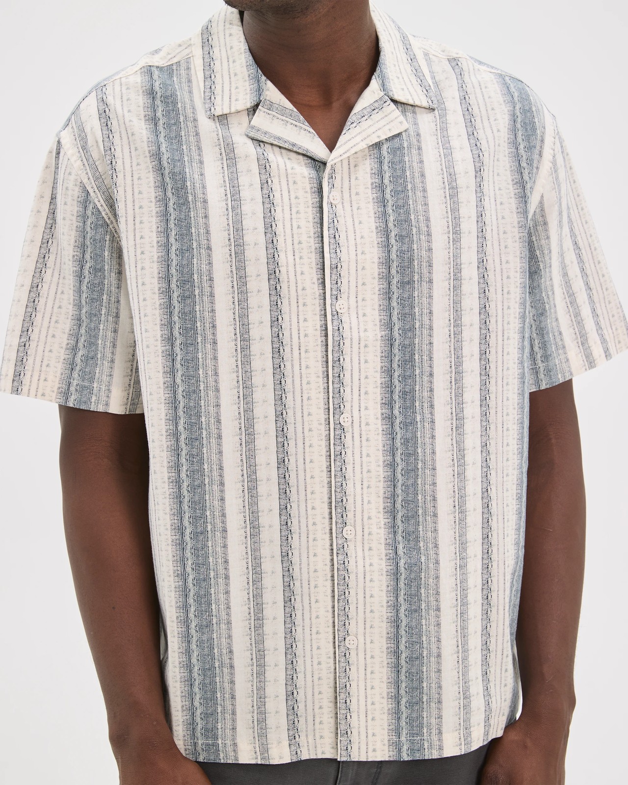 Commons Australian Cotton Resort Print Shirt - Blue + White 4 of 6