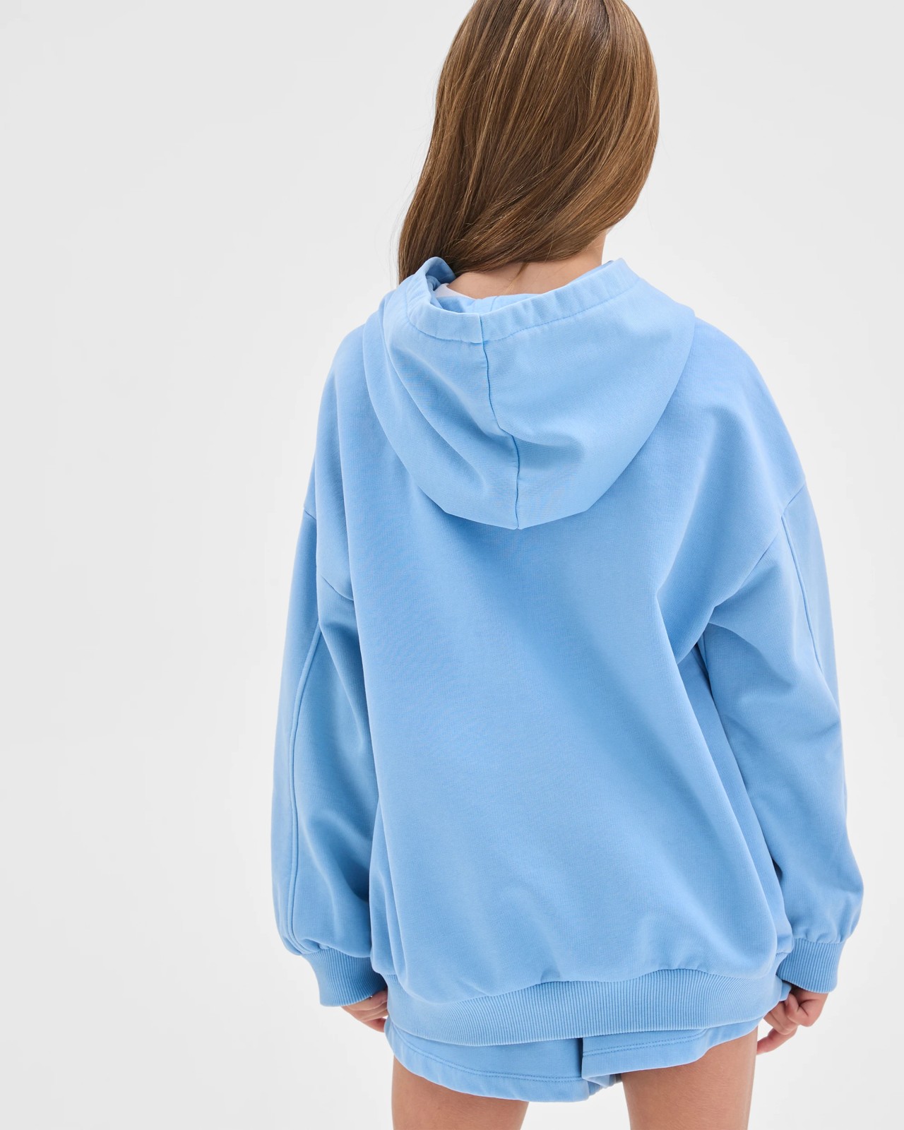 Australian Cotton Blend Fashion Washed Hooded Jumper - Blue 4 of 6