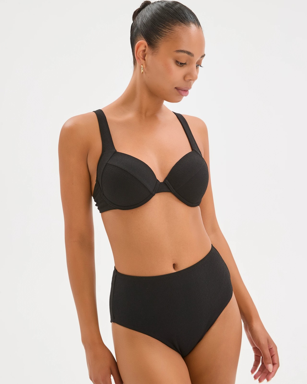 Shape Your Body Resort High Waisted Soft Textured Swim Bikini Bottoms 2 of 5