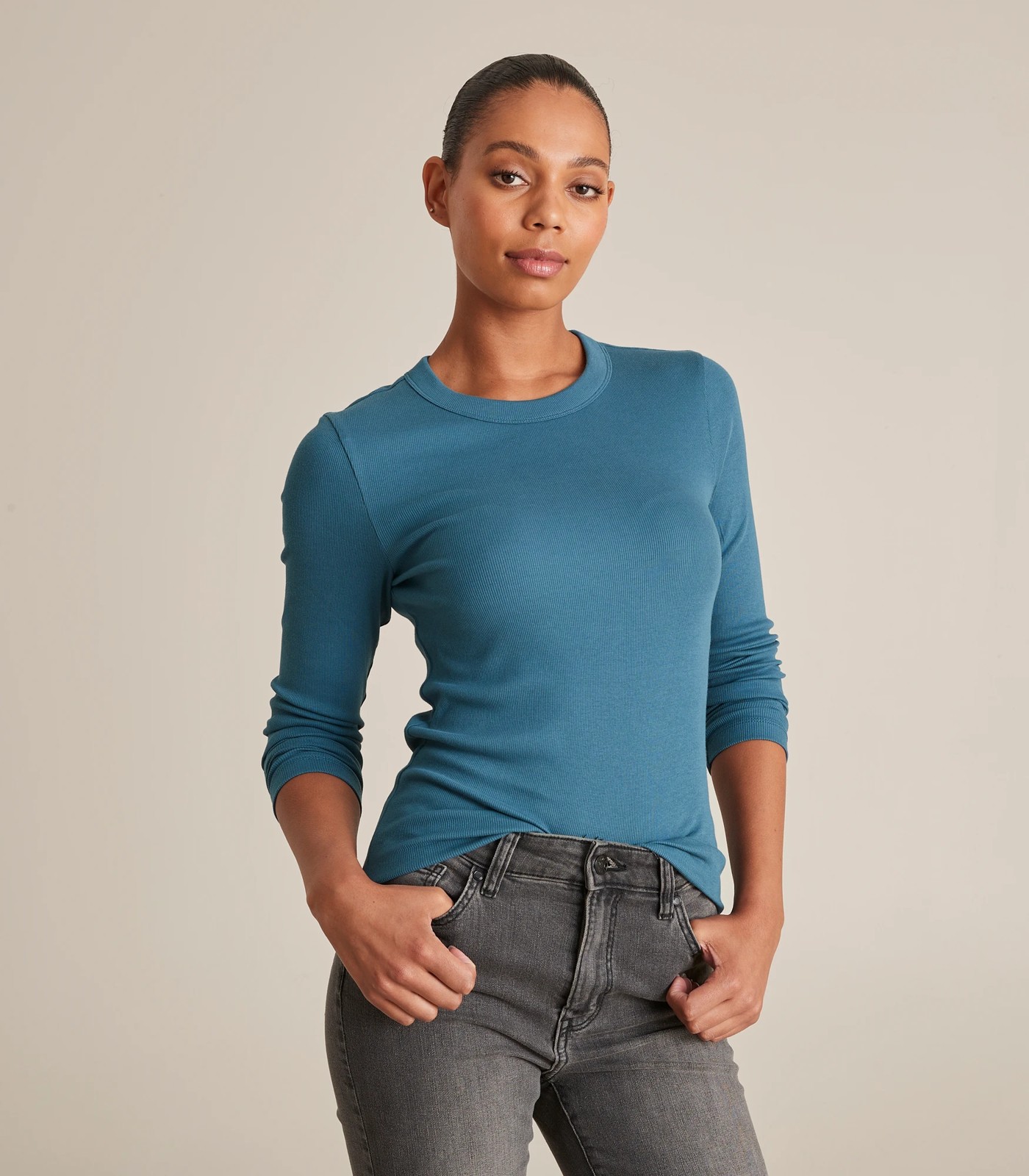 Organic Cotton Rib Layering T-Shirt 5 of 6