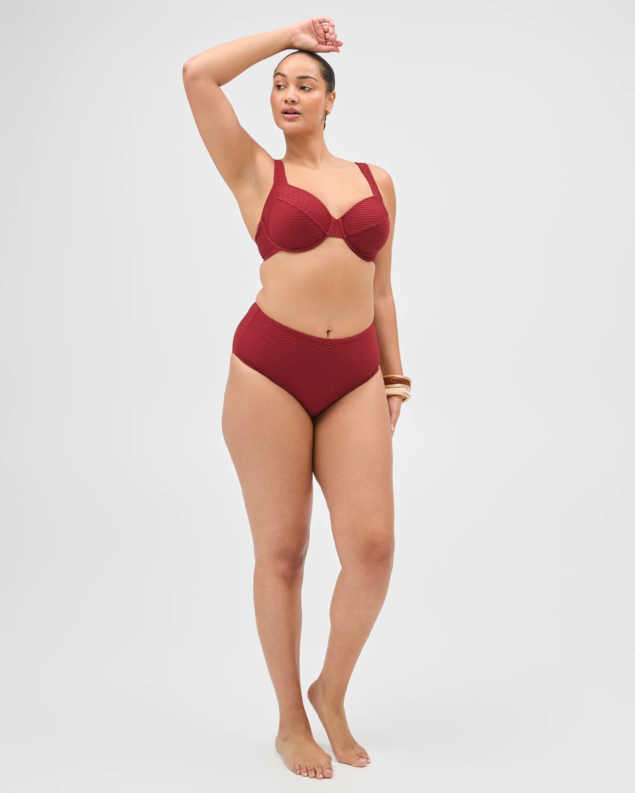 Shape Your Body Resort High Waisted Jacquard Swim Bikini Bottoms 2 of 5