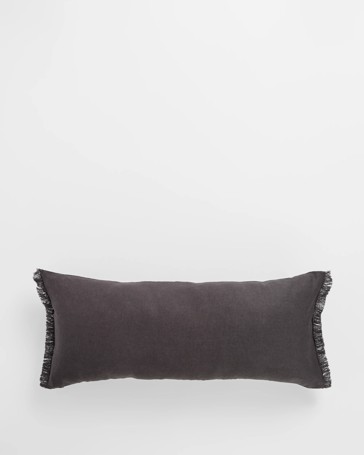 Laynie Linen/Cotton Breakfast Cushion - Charcoal