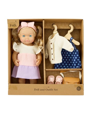 Kindred Folk Little Doll and Outfit Set