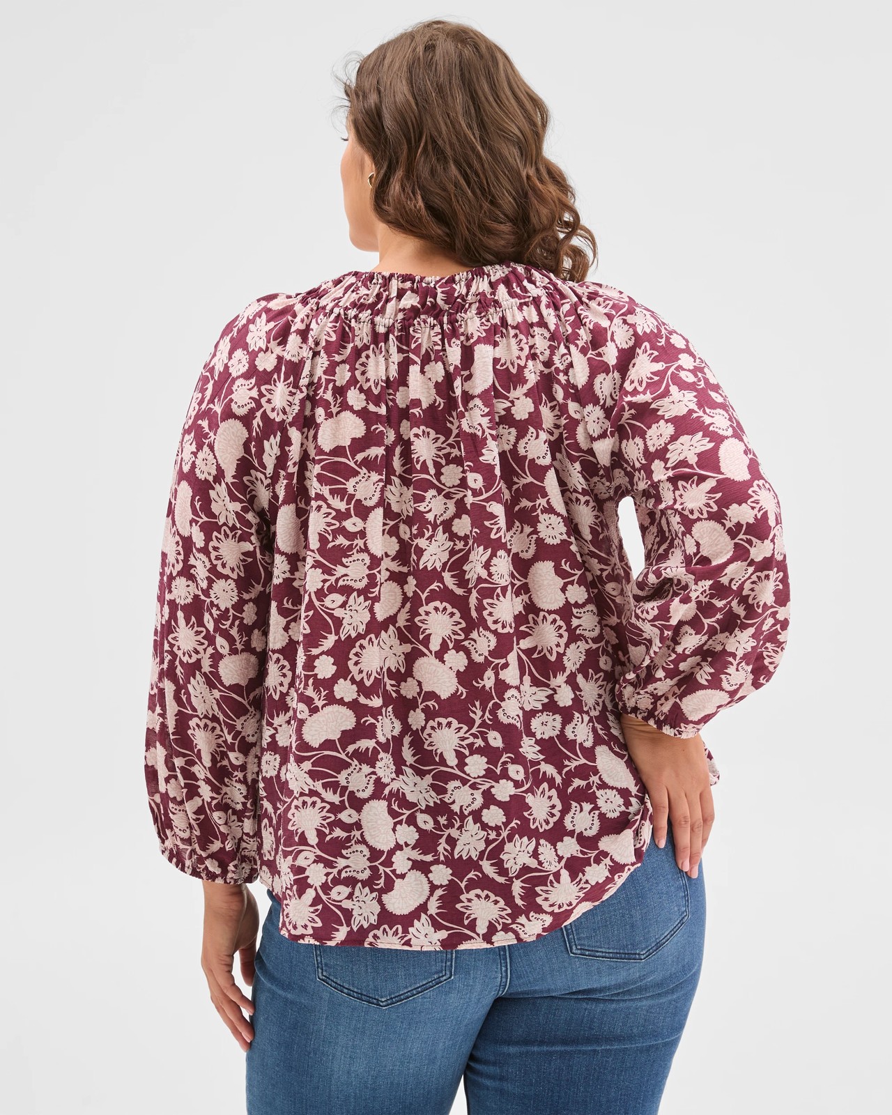 Plus Size Long Sleeve Neck Detail Blouse 5 of 6