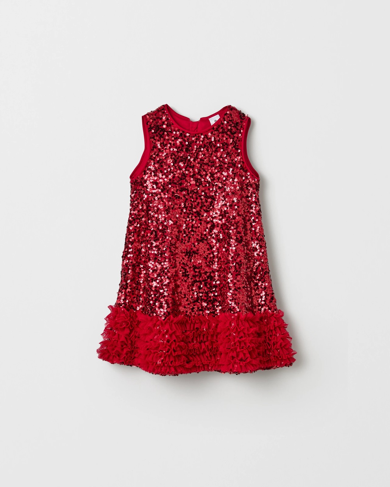 Tulle Sleeveless Occasion Sequin Dress - Sequin Red 5 of 5