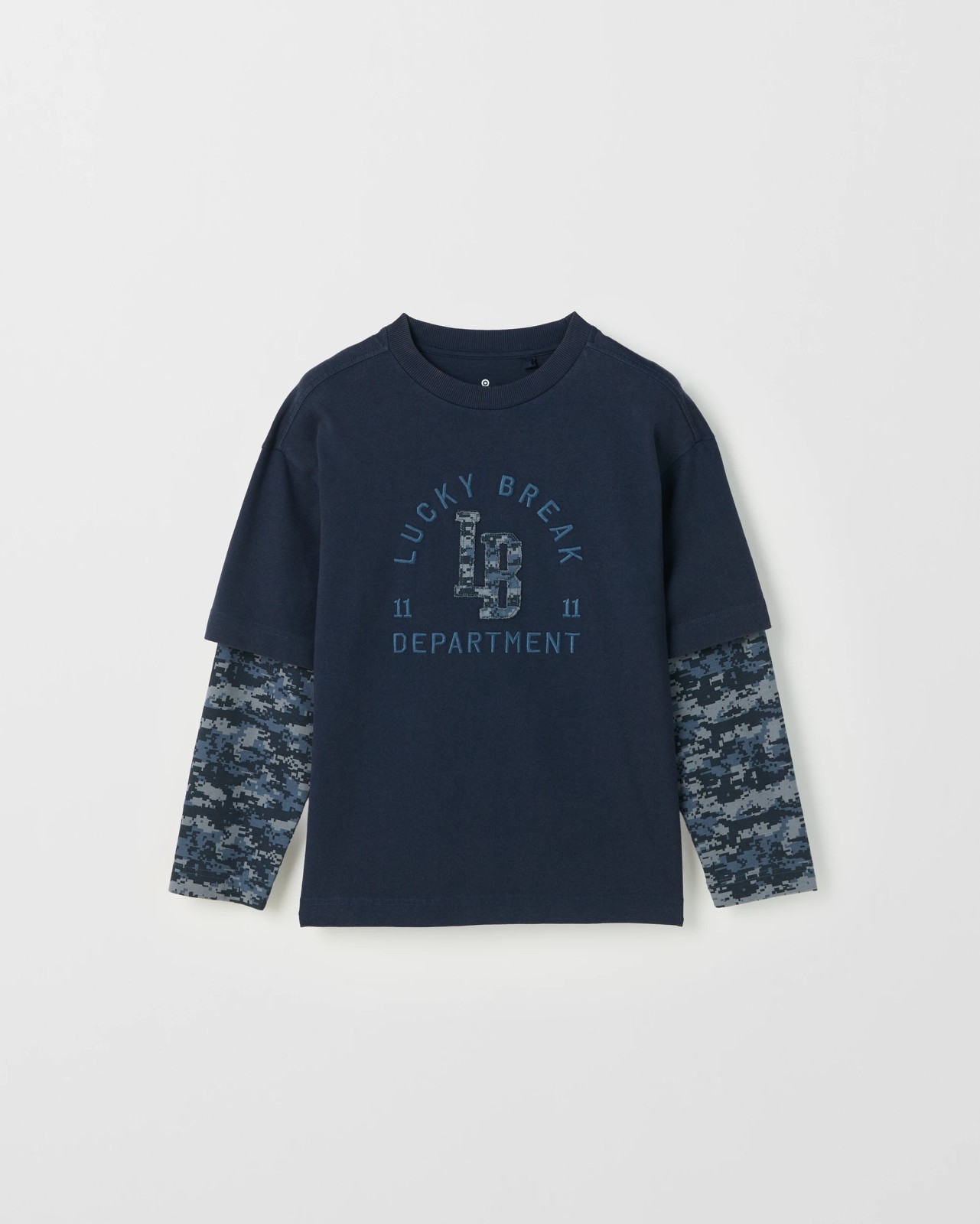 Australian Cotton Oversized Long Sleeve Applique 2Fer T-Shirt 5 of 6