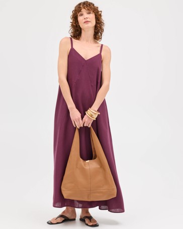 Sleeveless V-Neck Seam Detail Maxi Dress