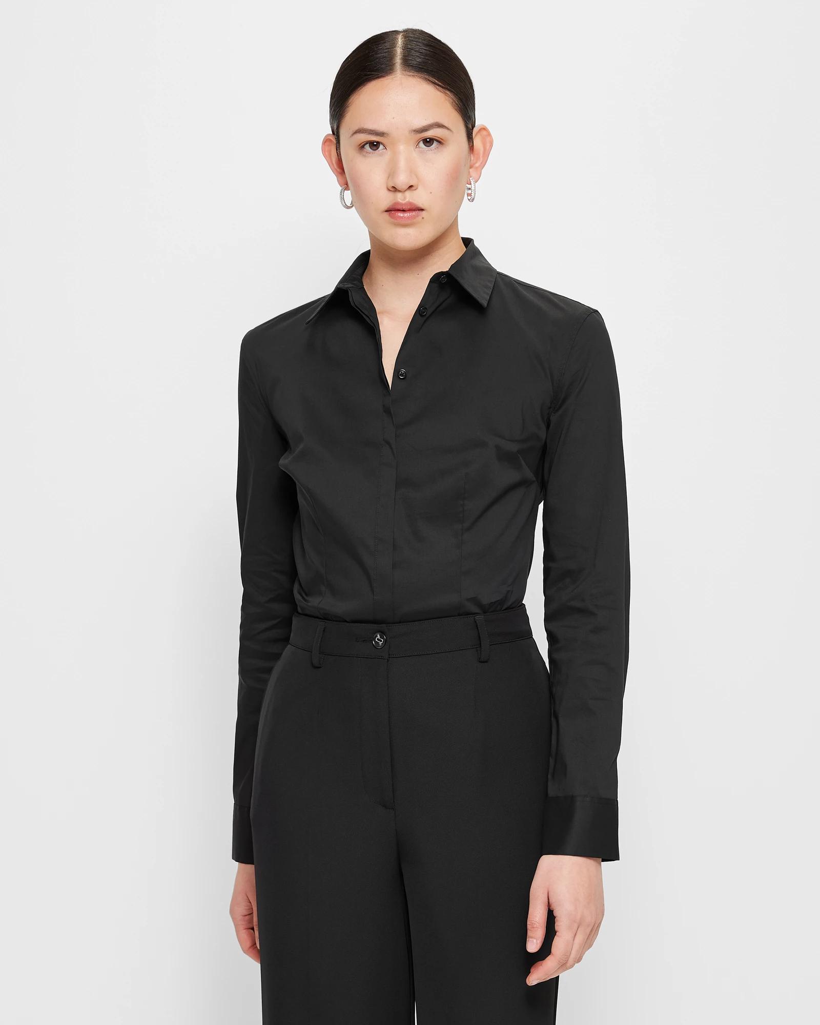 Black button up 2024 shirt womens target