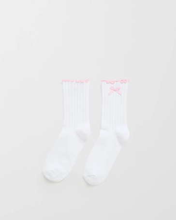 Australian Cotton Blend Frill Quarter Crew Socks
