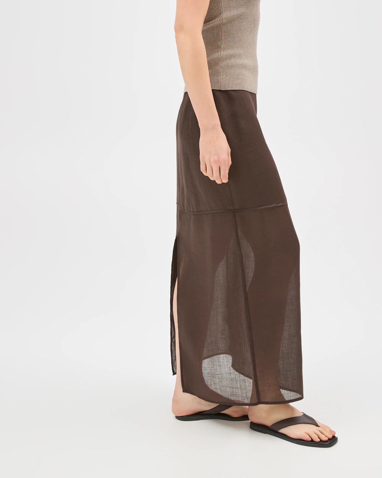 Lily Loves Sheer Midi Skirt - Truffle 6 of 6