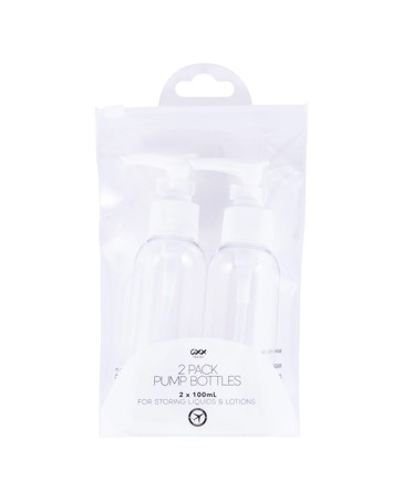 OXX Travel 2 Pack Pump Bottles - White and Clear