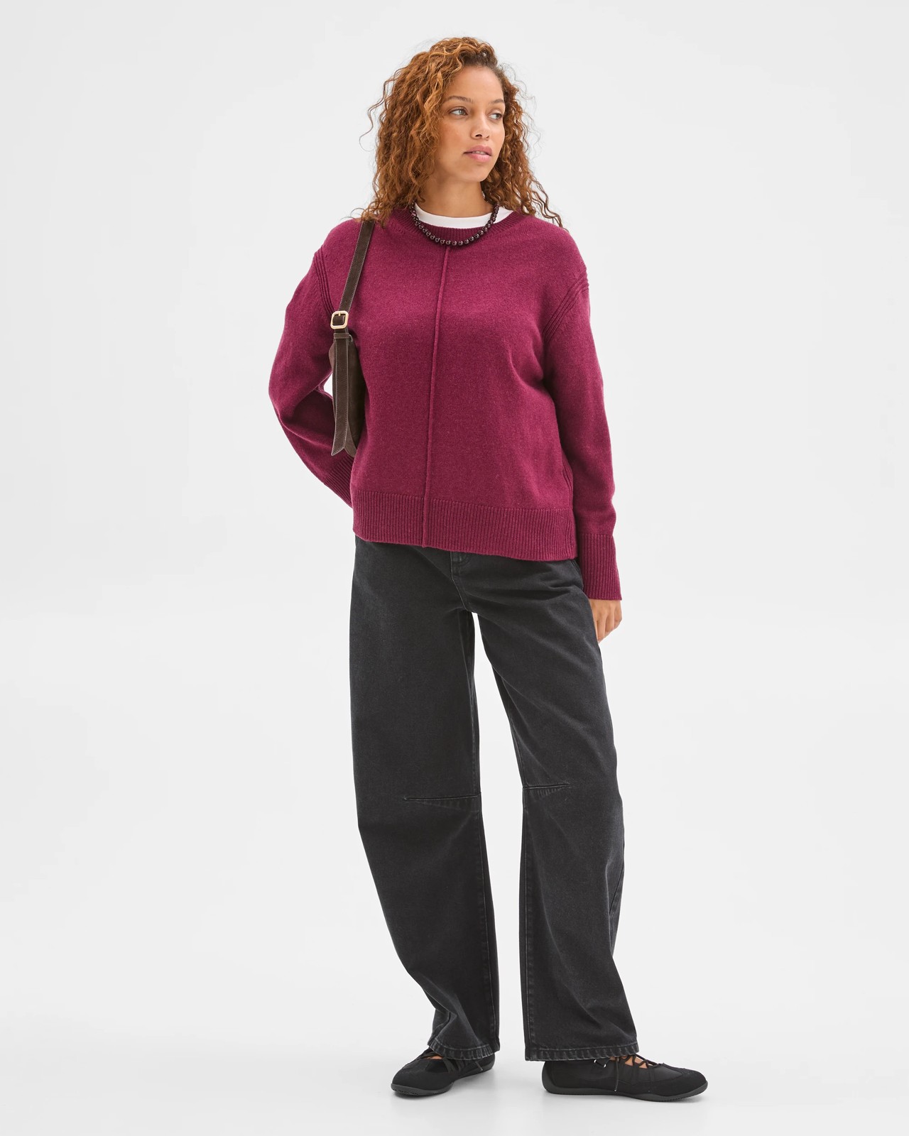 Lambswool Long Sleeve Sweater - Pansy 6 of 6