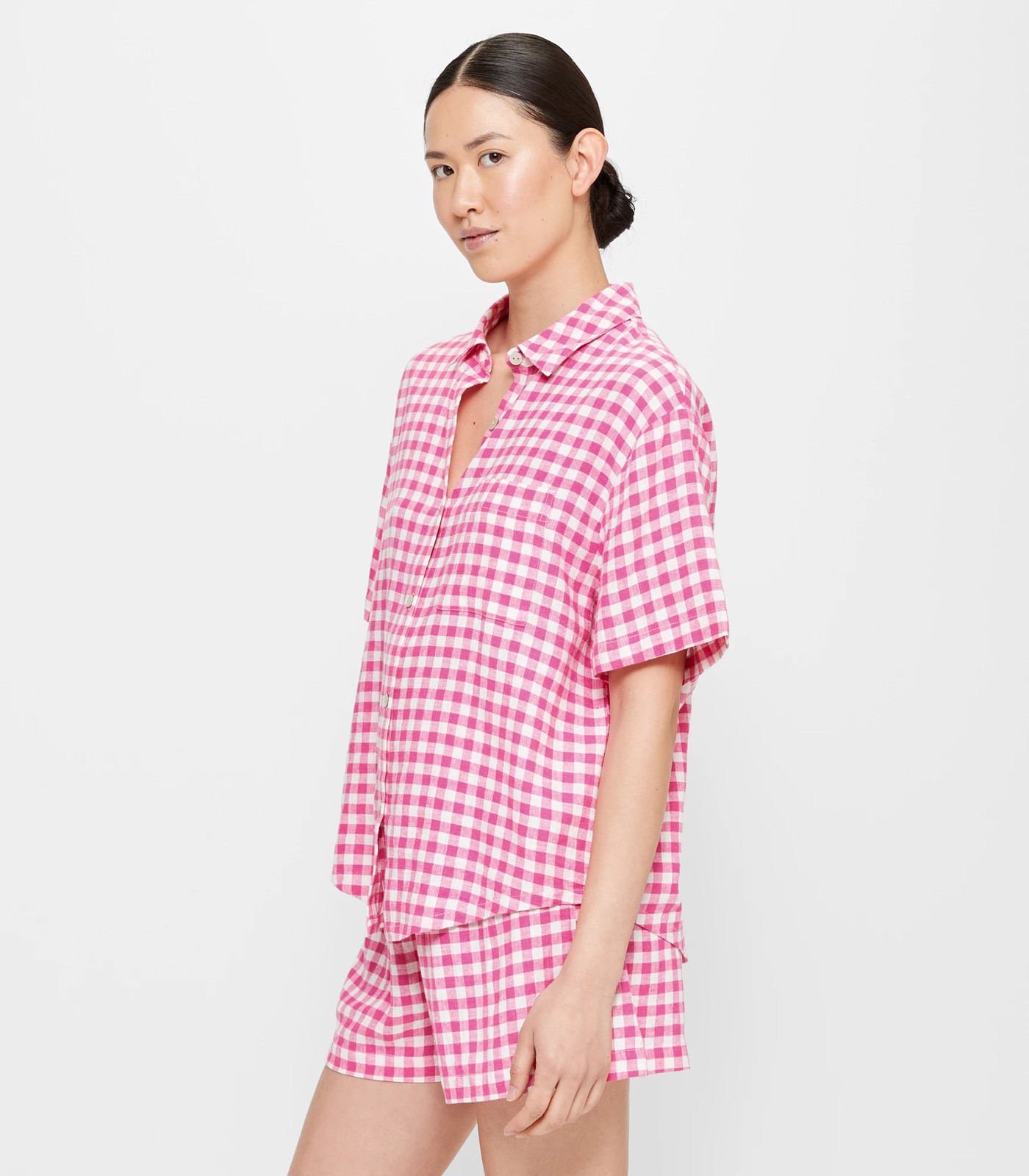 Linen Short Sleeve Pyjama Set | Target Australia