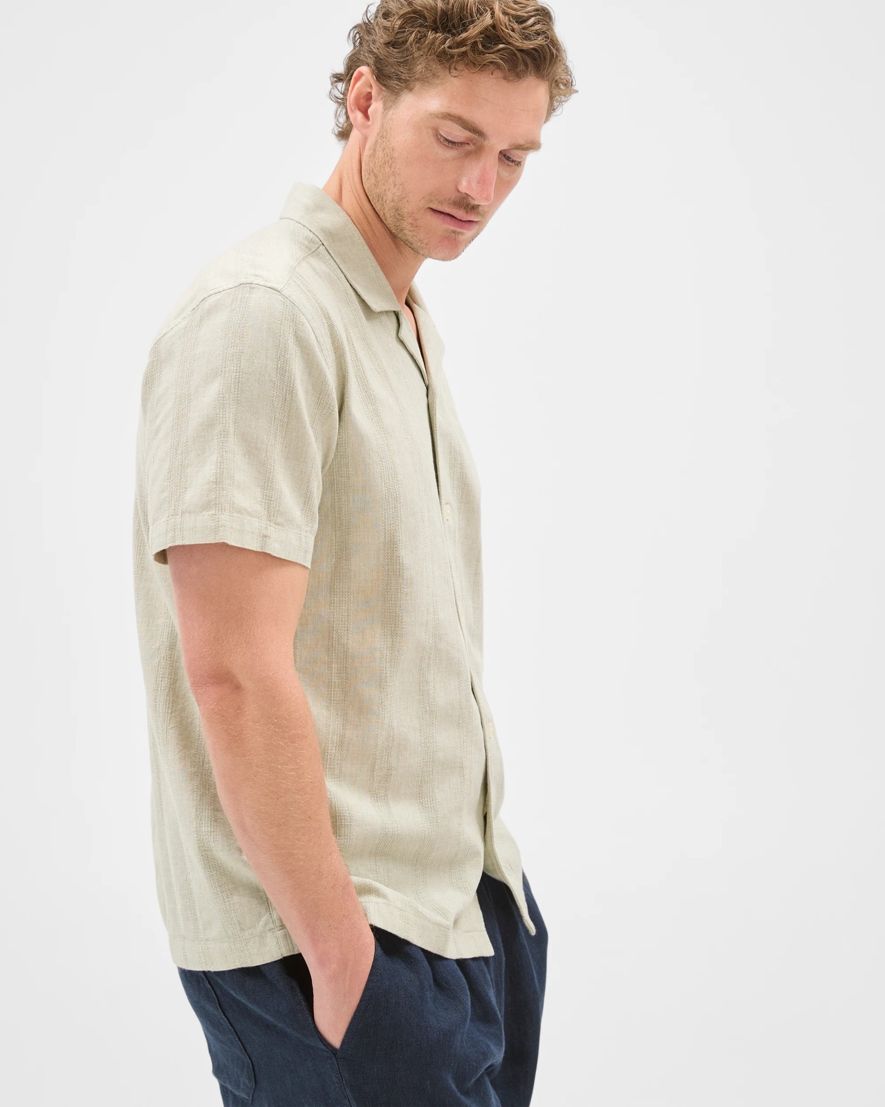Short Sleeve Self Stripe Shirt - Shadow 5 of 6