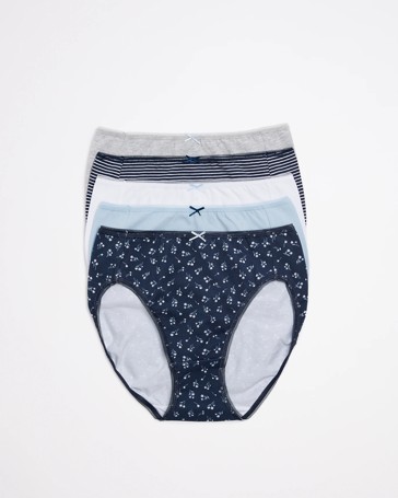 5 Pack Cotton/Elastane High Cut Briefs